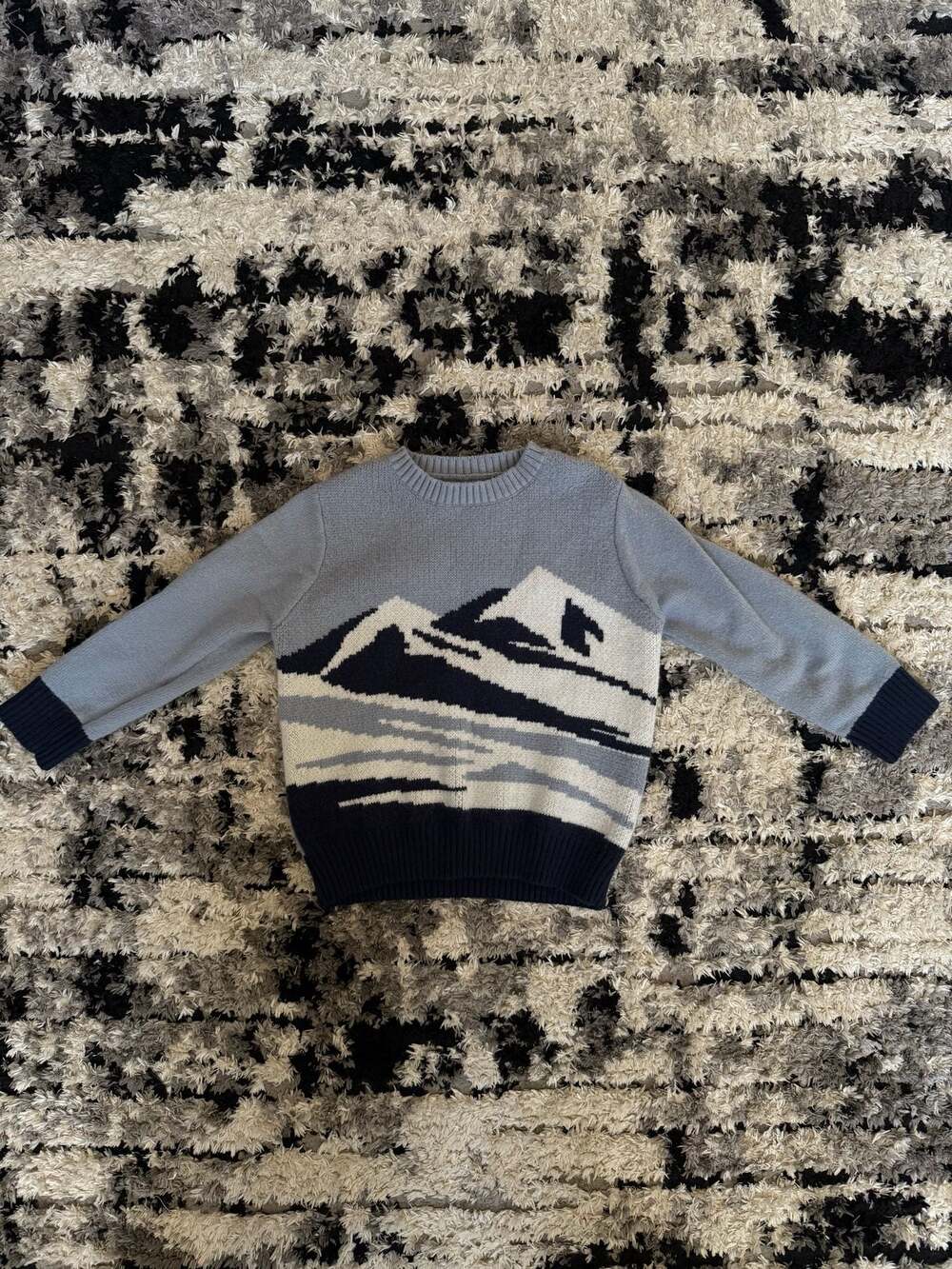 Stitch & Stone Mountain Graphic Knit Sweater Blue Toddler Size 4T
